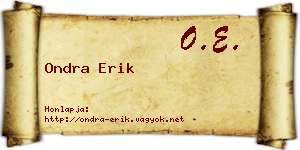 Ondra Erik névjegykártya